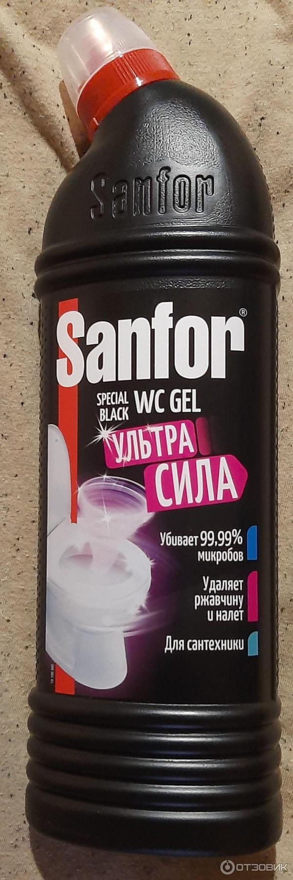 Универсальное средство для чистки сантехники Sanfor Black WC-гель фото