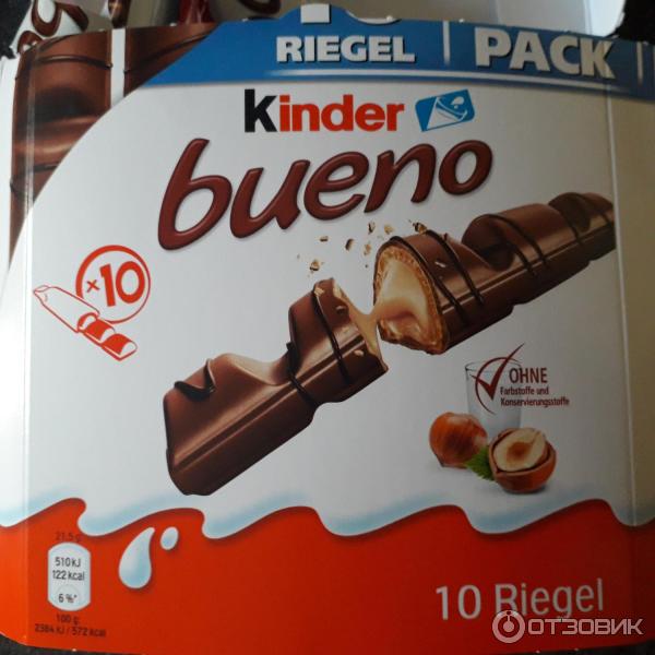 Шоколадно-вафельный батончик Kinder Bueno фото