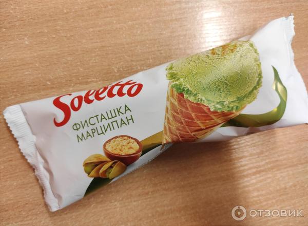 Мороженое Soletto со вкусом фисташки и марципана