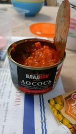 Рыбные консервы Владкон "Лосось с овощами" фото