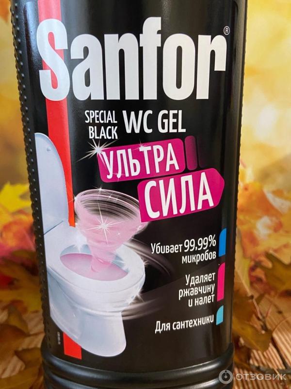 Универсальное средство для чистки сантехники Sanfor Black WC-гель фото