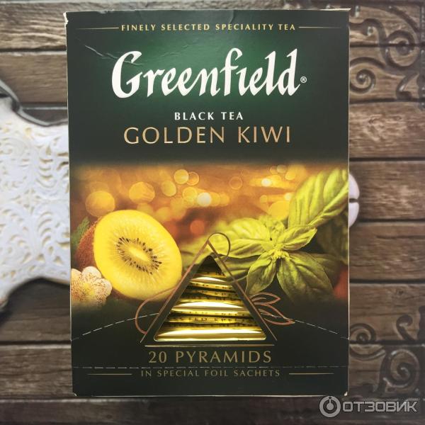 Черный чай Greenfield Golden kiwi в пакетиках-пирамидках фото