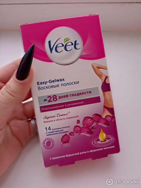 Восковые полоски Veet Easy-Gelwax для зоны бикини и подмышек фото