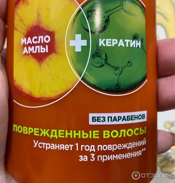 Шампунь Garnier Fructis SOS восстановление керафил+масло амлы фото