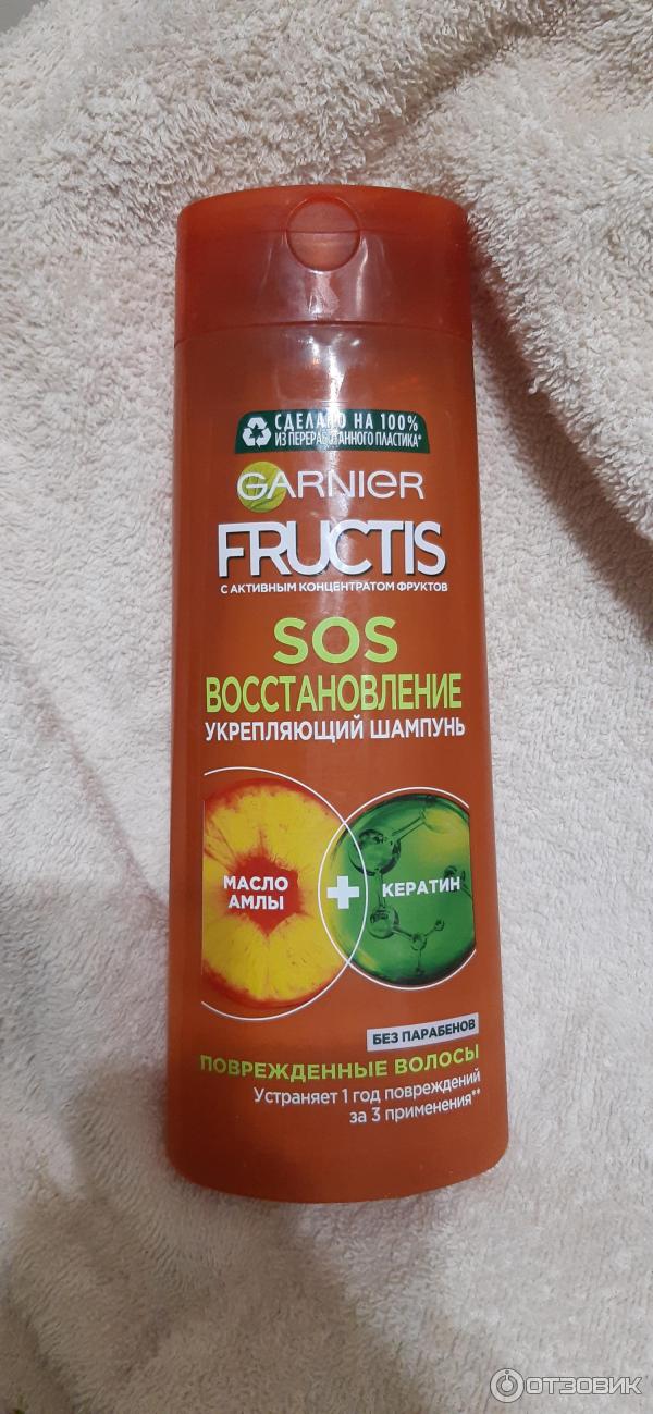 Шампунь Garnier Fructis SOS восстановление керафил+масло амлы фото