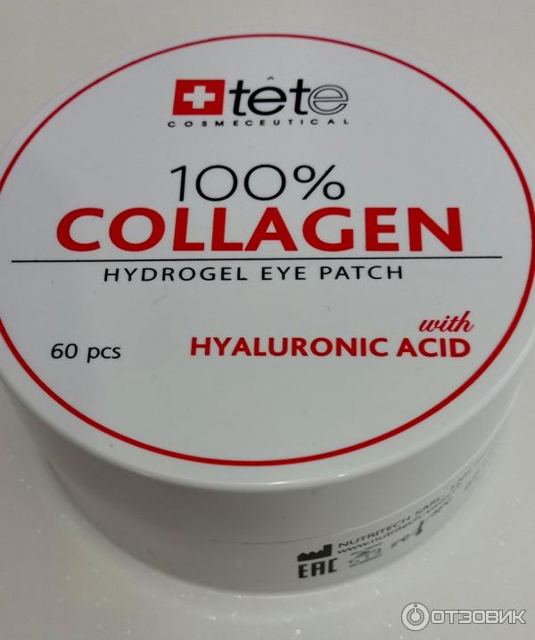 Гидрогелевые патчи для глаз Tete 100% collagen с гиалуроновой кислотой фото