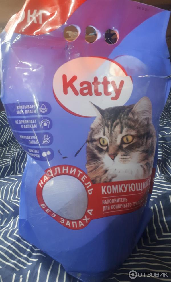 Наполнитель для кошачьего туалета katty комкующийся 5 кг