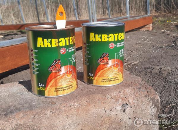 Отзыв о Грунт-антисептик+декоративное покрытие Акватекс | Расход больше ...