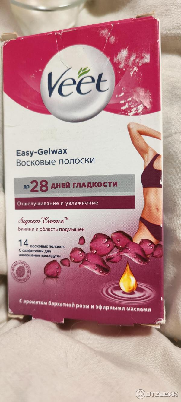 Восковые полоски Veet Easy-Gelwax для зоны бикини и подмышек фото