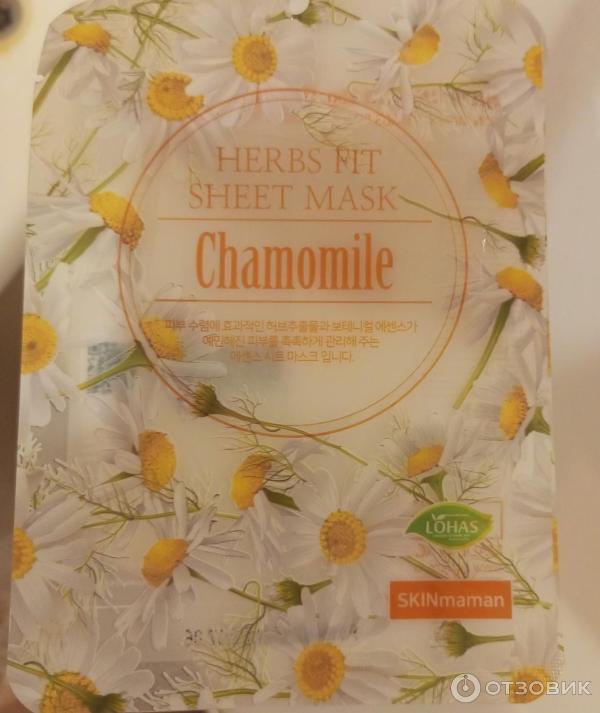 Тканевая маска для лица Skinmaman Herbs fit Chamomile (с экстрактом ромашки) Корея