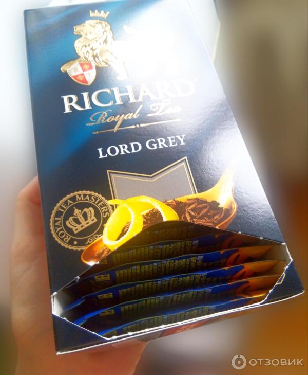 Чай черный байховый цейлонский Richard LORD GREY с ароматом бергамота и лимона, с цедрой фото