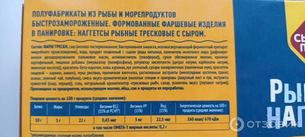 Отзыв о Рыбные наггетсы с сыром "Сытый папа" | Быстро и удобно, для ...