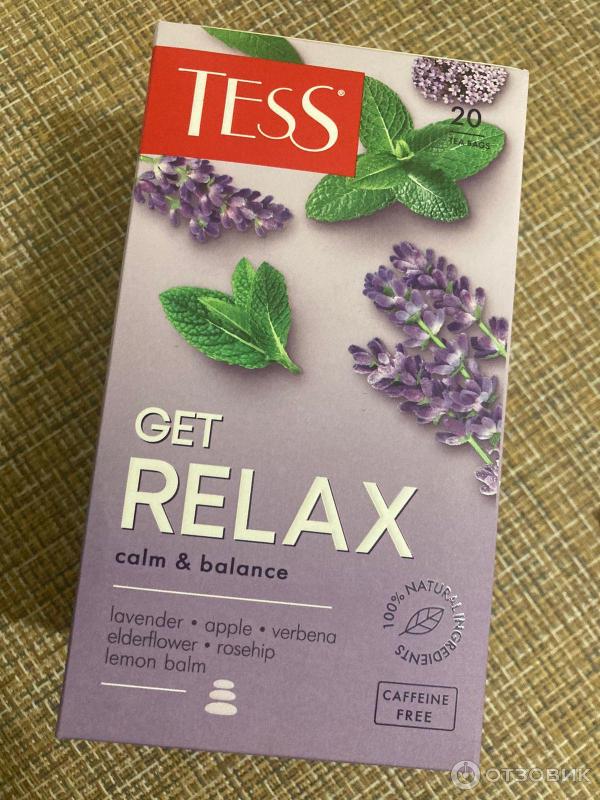 Упаковка чая Tess Get Relax в пакетиках