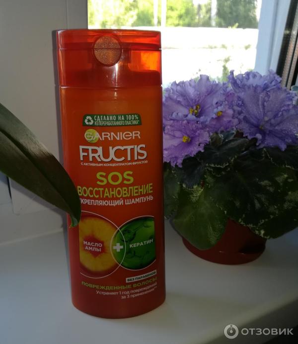 Шампунь Garnier Fructis SOS восстановление керафилмасло амлы фото