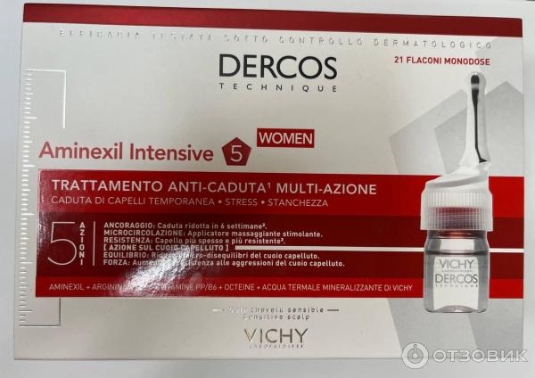 Ампулы против выпадения волос Vichy Aminexil Intensive фото