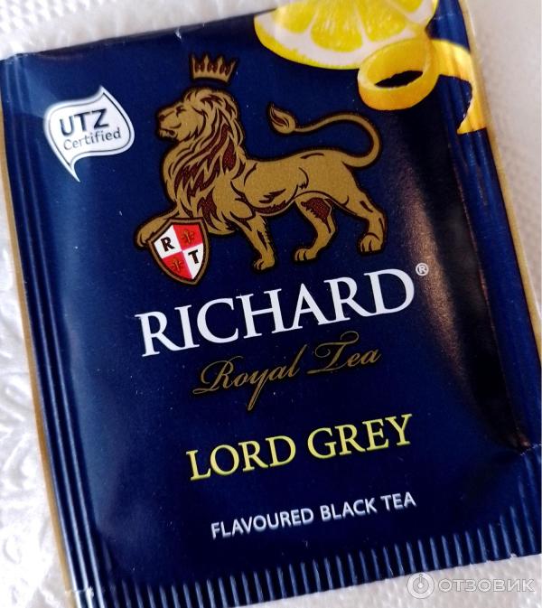 Чай черный байховый цейлонский Richard LORD GREY с ароматом бергамота и лимона, с цедрой фото