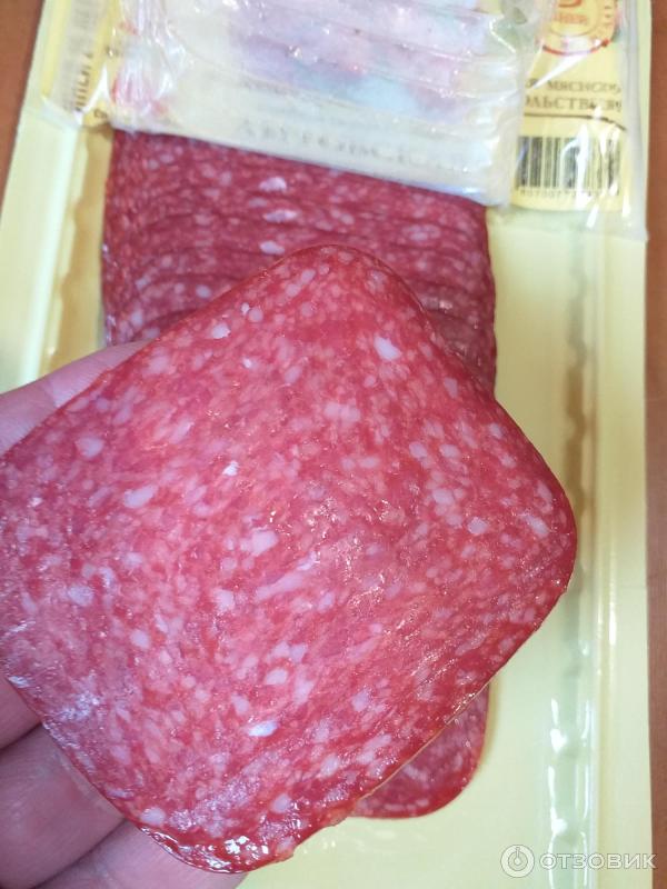 Отзыв о Колбаса сырокопченая "Иней" Литовская | Вкусная и ароматная!