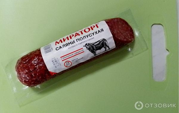 Колбаса сырокопченая полусухая Мираторг Салями фото