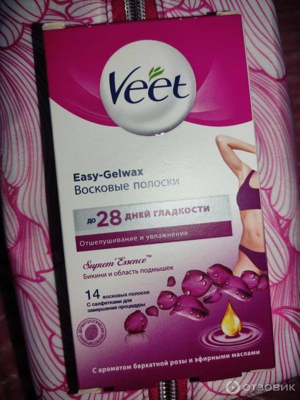 Восковые полоски Veet Easy-Gelwax для зоны бикини и подмышек фото