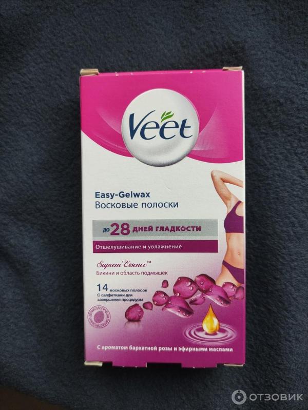 Восковые полоски Veet Easy-Gelwax для зоны бикини и подмышек фото