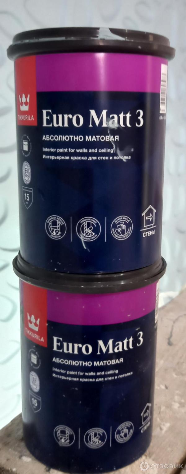 Водно-дисперсионная краска Tikkurila Euro Matt 3 фото