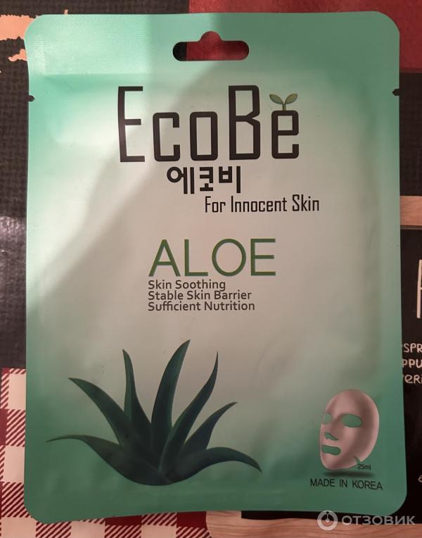 Тканевая маска для лица EcoBe Aloe фото