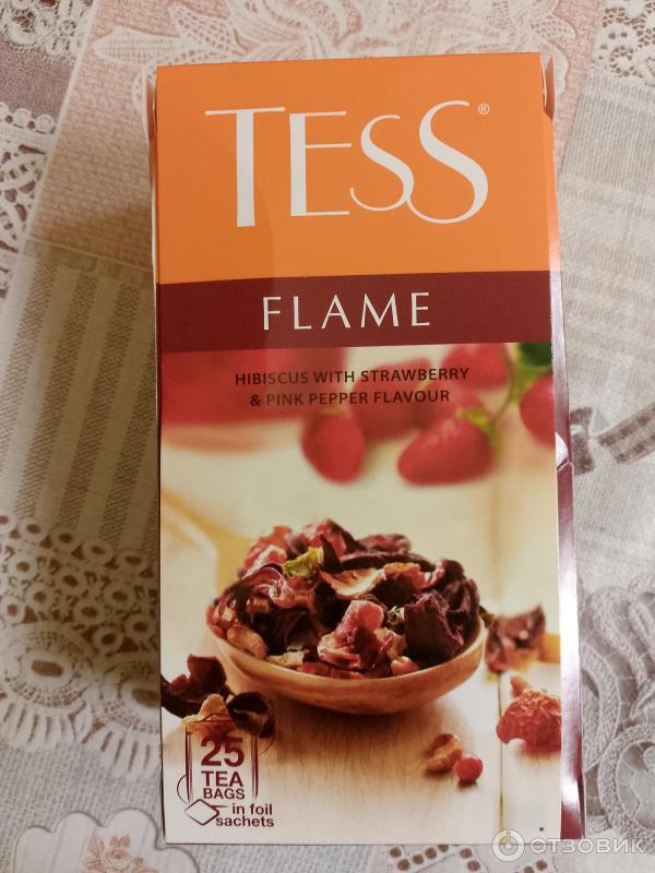 Чайный напиток Tess Flame со вкусом и ароматом земляники и розовым перцем фото