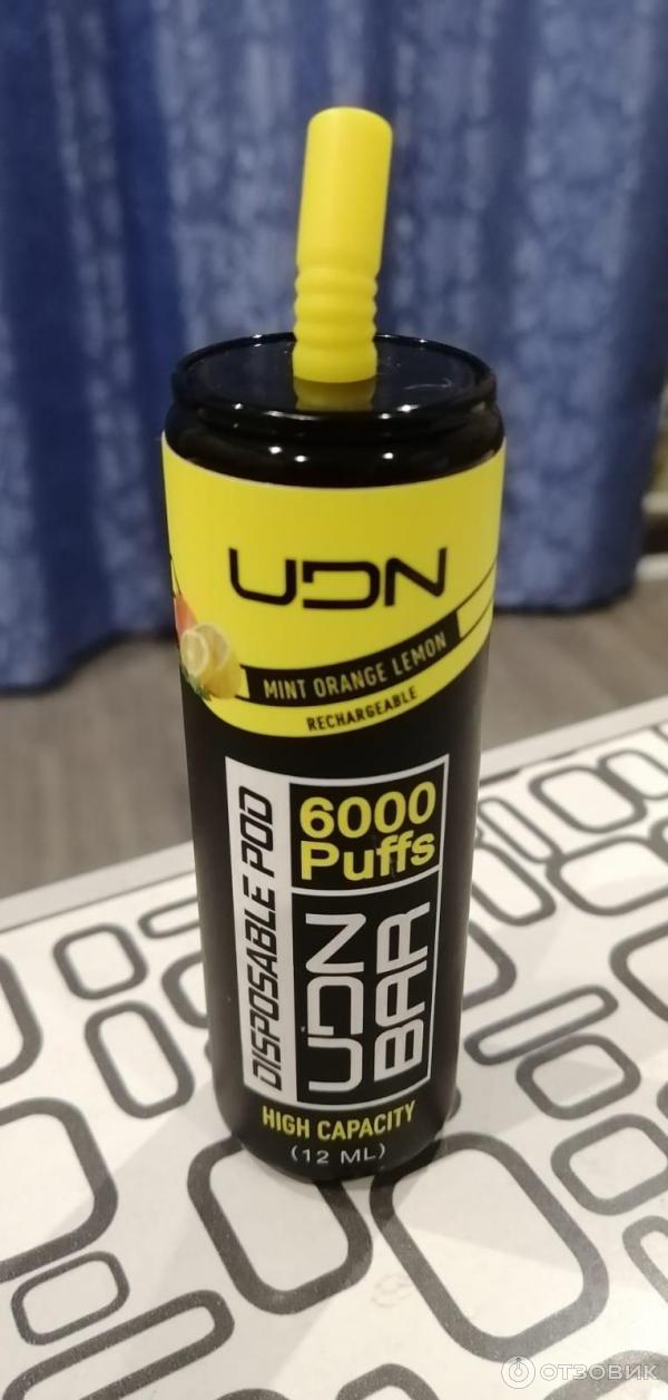 Электронная сигарета UDN BAR 6000 Puffs вкус мята, апельсин, лимон