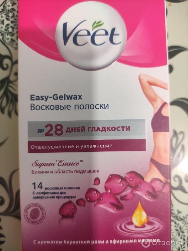 Восковые полоски Veet Easy-Gelwax для зоны бикини и подмышек фото